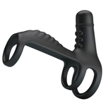 Насадка кольца на пенис с вибрацией Pretty Love черный 11 см