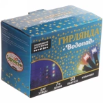 Гирлянда для улицы «Водопад» нить 7м 80 ламп LED чёрный провод, 8 реж, IP-54, Мультицвет (возможность соединения)