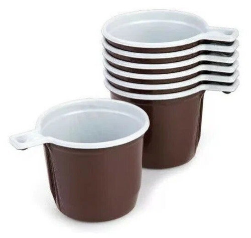 Стакан пластиковый кофейный 200г. бел/корич 10шт/уп