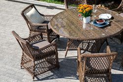 "Латте" плетеное кресло из искусственного ротанга, цвет коричневый