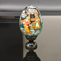 Яйцо сувенирное "Зимний вечер" (ручная роспись Палех)