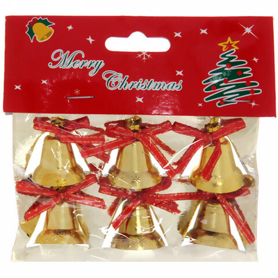 Украшение «Колокольчики малые» 2,3см золото (набор 6 шт)