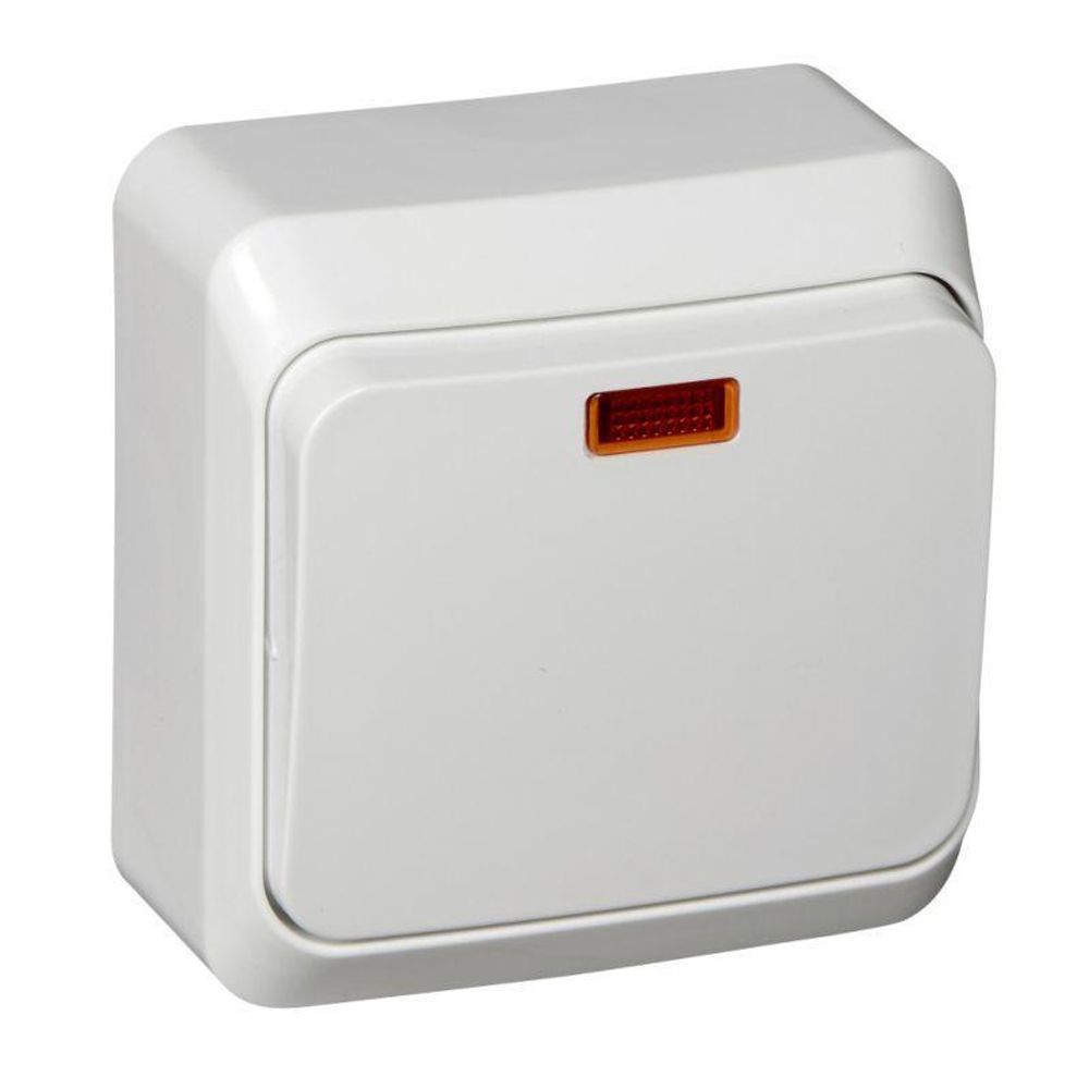 Переключатель проходной 1-кл. ОП Этюд 10А IP20 с подсветкой бел. SE BA10-007B Переключатель проходной 1-кл. ОП Этюд 10А IP20 с подсветкой бел. SE BA10-007B