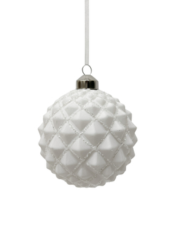 Набор шаров 10см 6шт ChristmasDeLuxe белый с блеском