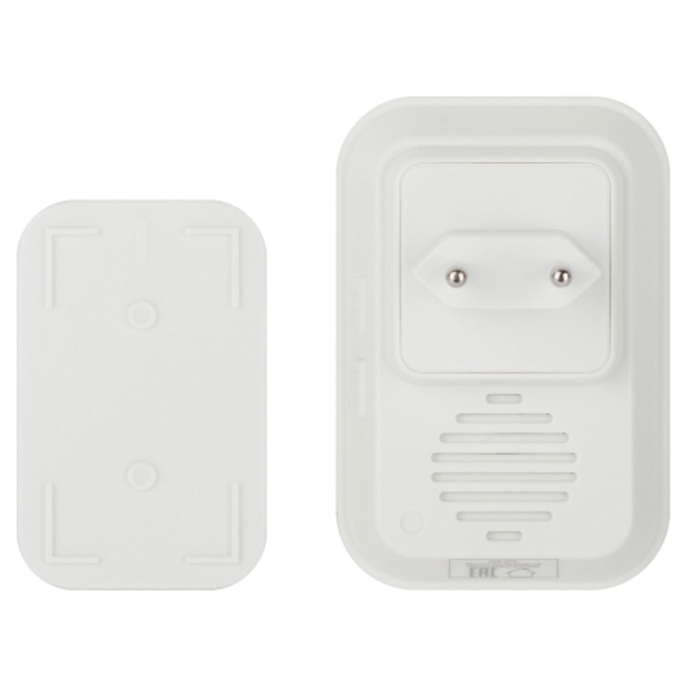 Звонок дверной ЭРА C98 беспроводной, от сети, белый, 60 мелодий