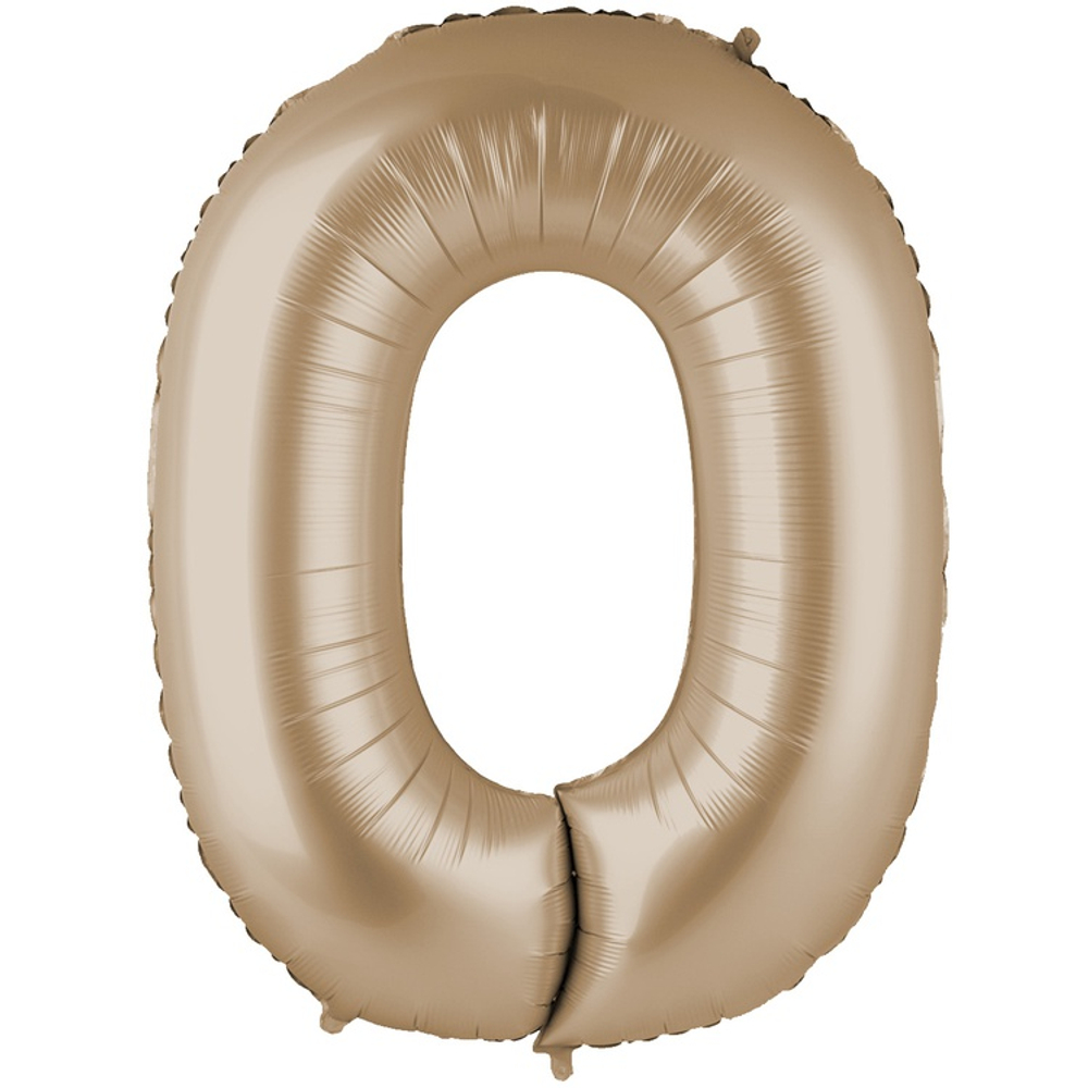 Шар фольгированный Цифра 0 101 см (Бежевый)