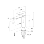 Смеситель для раковины 35к Milardo MAZBN00M01 "Maze" нерж. сталь, литой, п/гайку,  САТИН