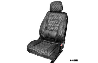 Накидки сидений ПОЛНЫЙ Coolpart MAXIMAL LUX (кт) - N-01-BLBL (Эффект мокрой кожи) черный/ шов черный