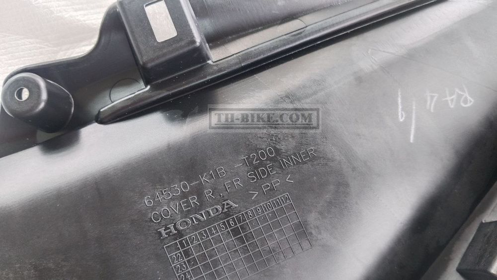 64530-K1B-T20ZA. COVER, R. FR. SIDE INNER *NH1* (NH1 BLACK). HONDA