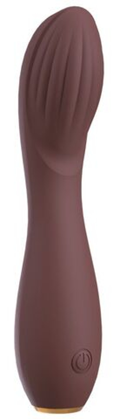 Коричневый вибратор с рельефной головкой Hazel 05 - 15 см. (Цвет: коричневый)