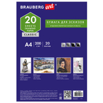 Папка для рисования А4 20 л. 200 г/м2 BRAUBERG 210х297 мм "Сирень" (7 штук в упаковке)