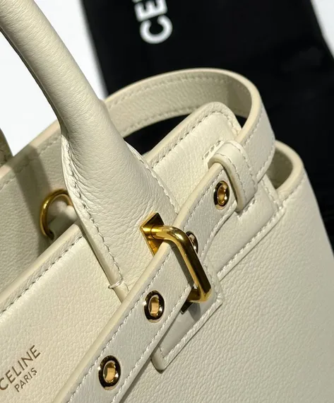 Сумки CELINE TEEN CONTI из натуральной телячьей кожи кремовый