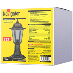 Светильник Navigator 80 474 NOF-PG34-002-IP44-E27 (6 граней черный под бронзу)