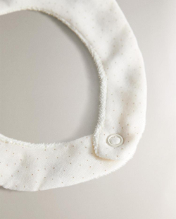 ZARA HOME ДЕТСКИЙ НАГРУДНИК ИЗ МУСЛИНА, ЭКРЮ