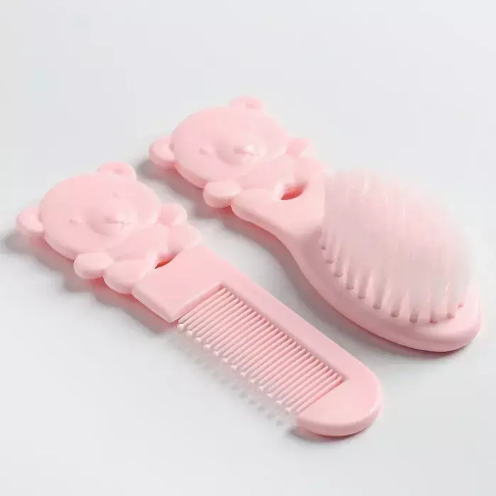 4770933 Набор детских расчесок, 2 шт., "Мишка", цвет розовый