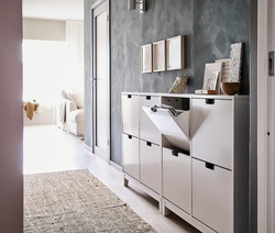 СТАЛЛ STALL Тумба для обуви 96x17x90 см, 4 отделения, белая