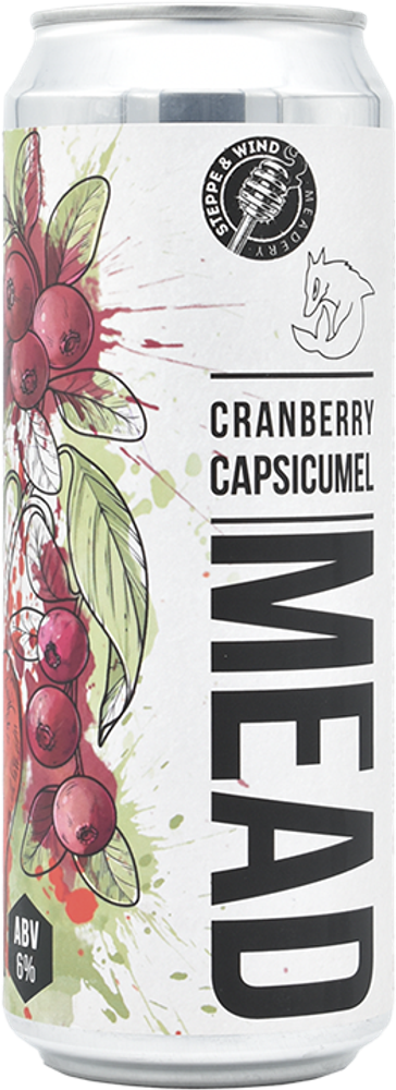 Медовуха Степь и Ветер Крэнберри Капсикумель Мид / Mead Steppe &amp; Wind Cranberry Capsicumel 0.45 - банка