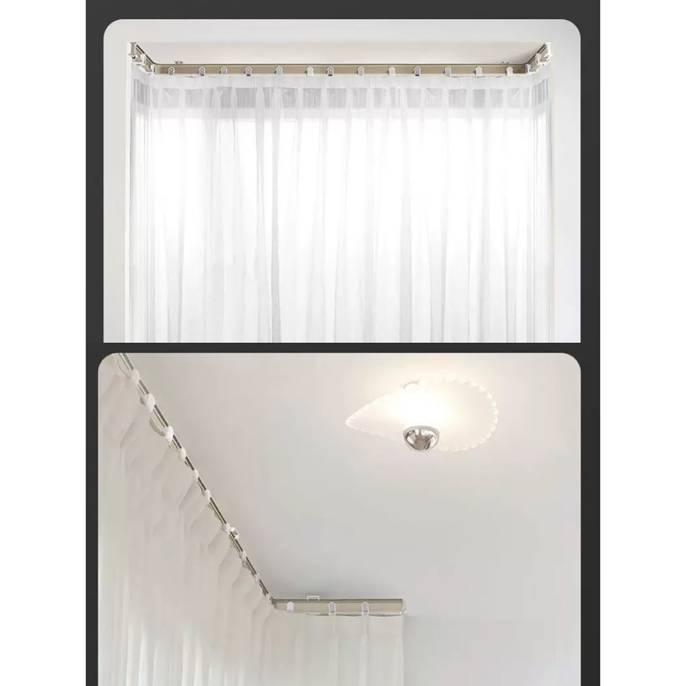 Карниз для штор изогнутый, алюминиевый, однорядный / двухрядный