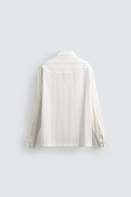 ZARA РУБАШКА В ПОЛОСКУ, БЕЛЫЙ