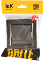 BRITE Выключатель 2-клавишный 10А в сборе ВСР10-2-0-БрТБ темная бронза IEK