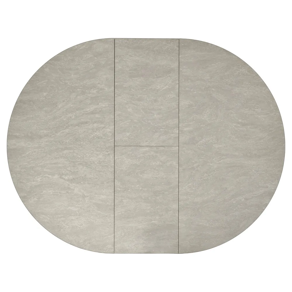 Стол Bradex Home Rudolf круглый раскладной 100-130x100x75см, Бетон слюда, чёрный