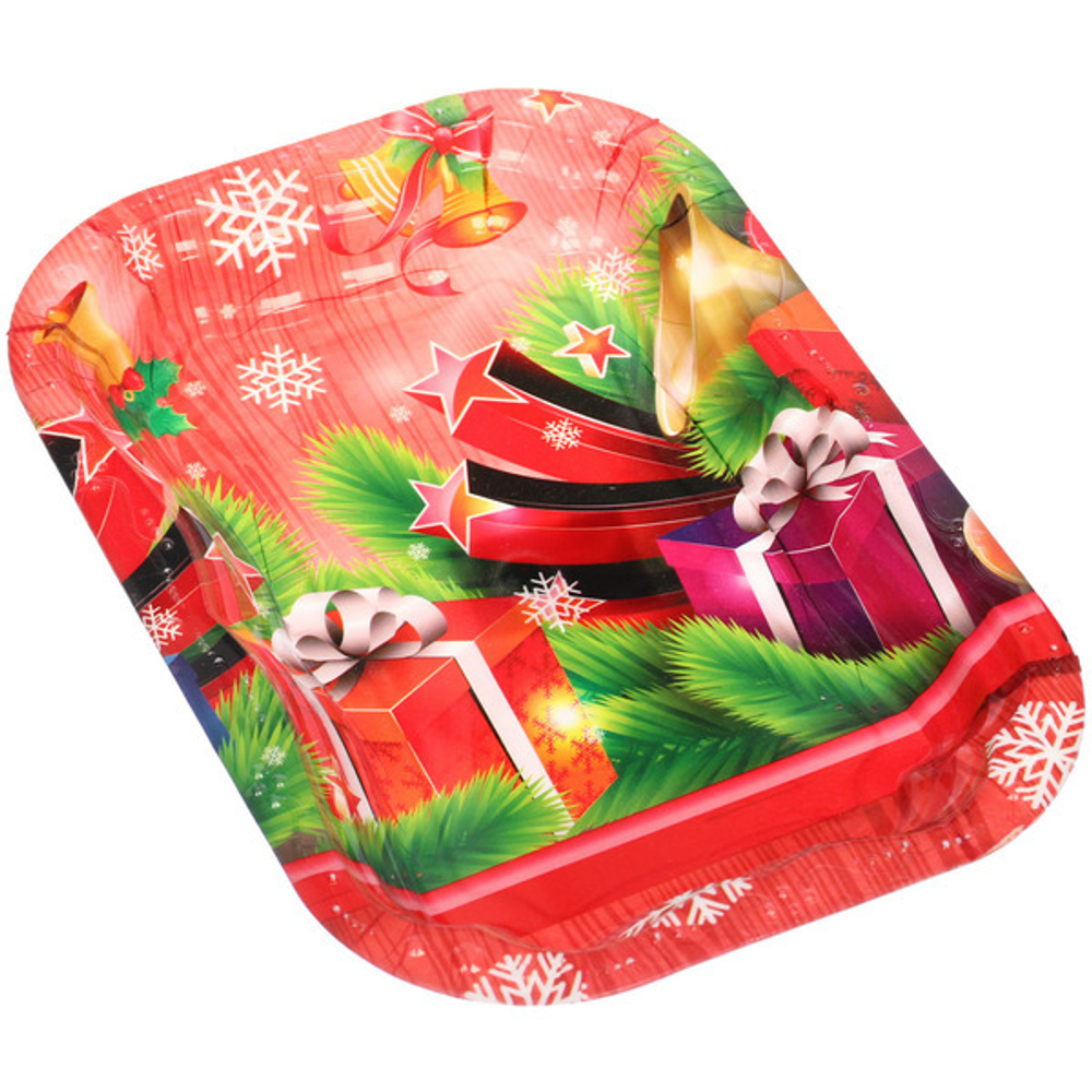 Поднос пластиковый «Новогоднее подарки» 25*17,5см