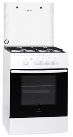 Плита газовая GRETA 600 15 белая ЧР (стеклянная крышка)