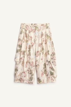 ZARA ДЛИННЫЕ ШОРТЫ С ПРИНТОМ ИЗ ВИСКОЗЫ, С ПРИНТОМ