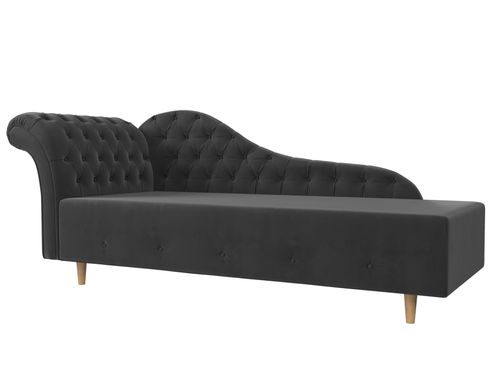 Кушетка Камерон левая, Серый, Велюр, 110095L