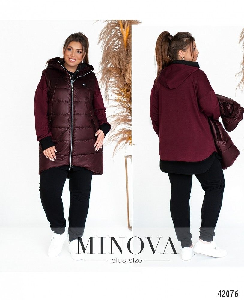 Костюм 17-229-марсала-черный Minova Костюм 17-229-марсала-черный Minova