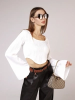 Лонгслив в рубчик с длинными рукавами