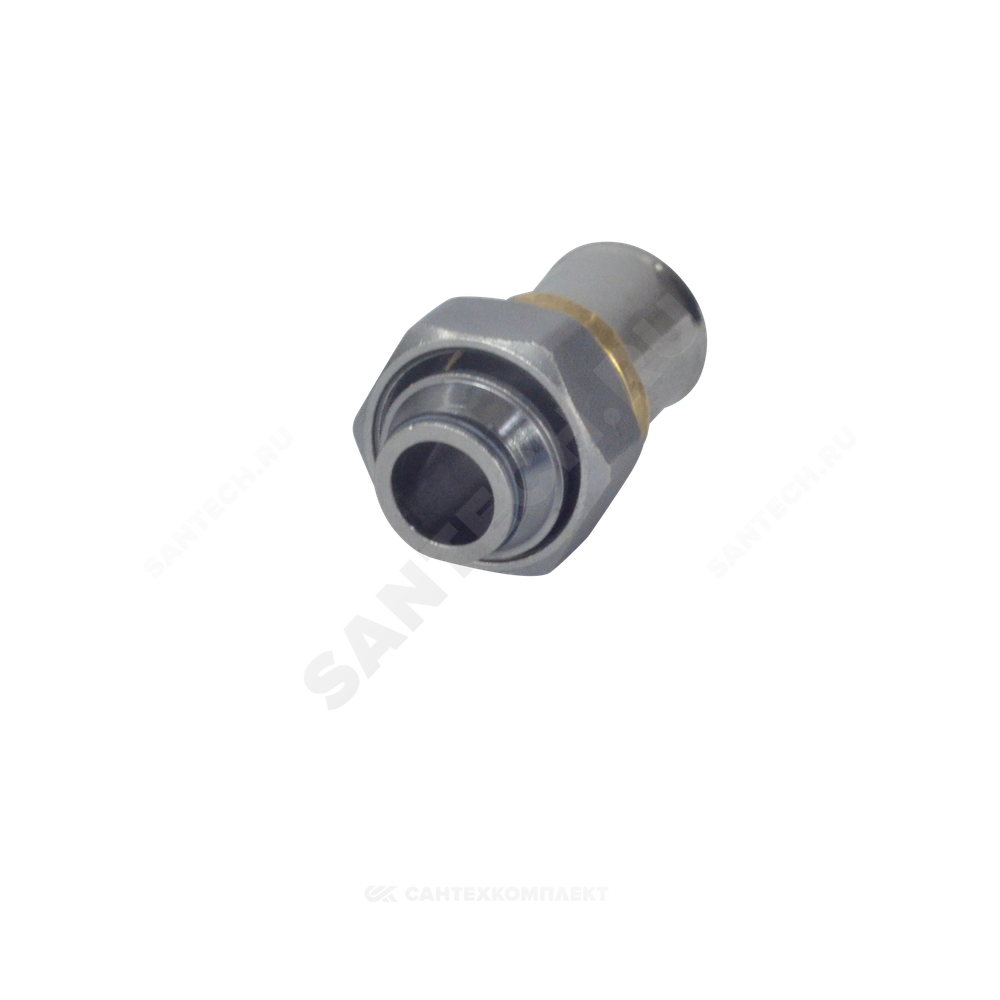 Соединитель для МП/PE-X труб латунь пресс Дн 20х3/4" под евроконус с накидной гайкой RM179E Giacomini RM179X106