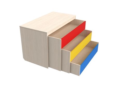 Кровать детская трехъярусная в коробе (спальное место 1200х600)