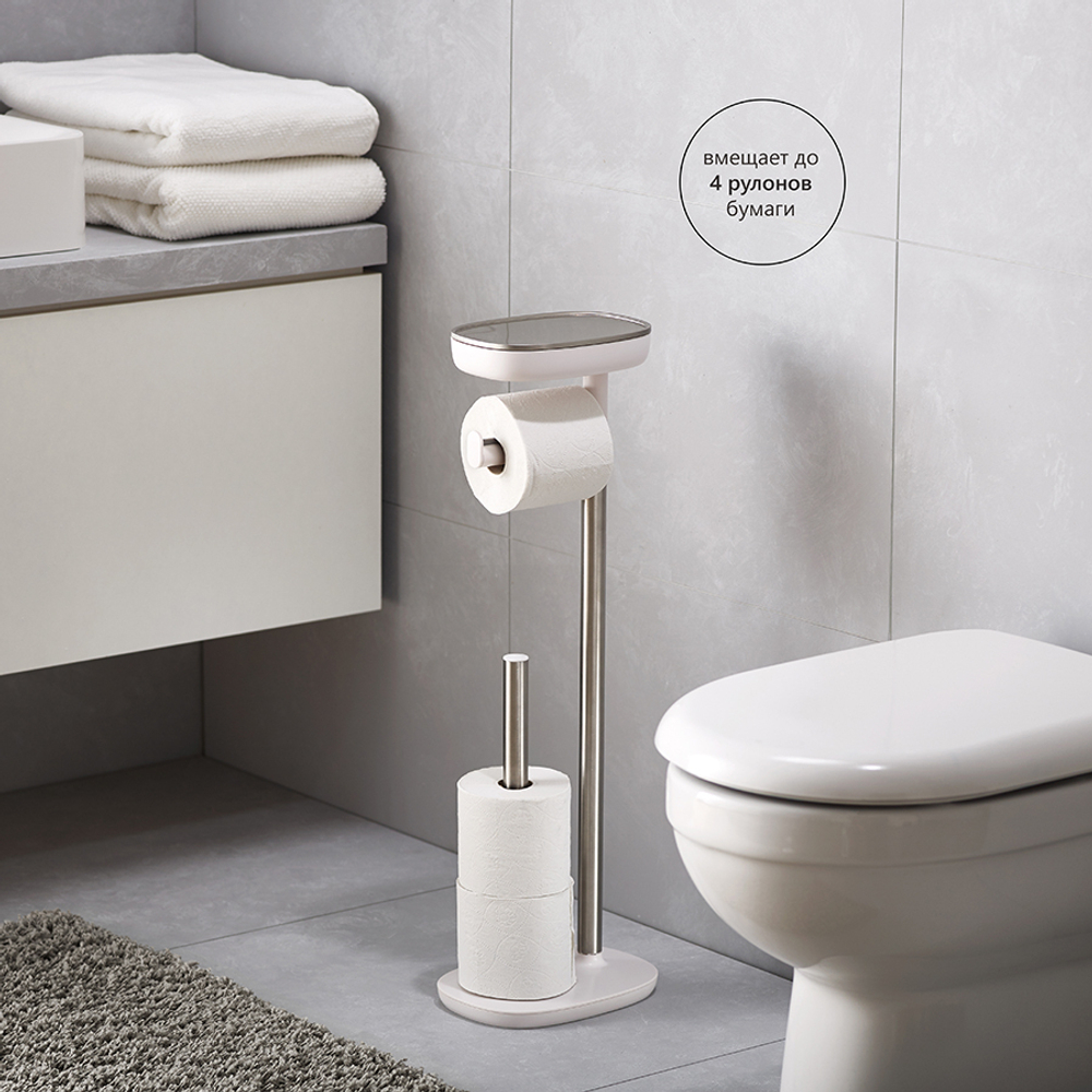 Держатель для туалетной бумаги с полочкой easystore