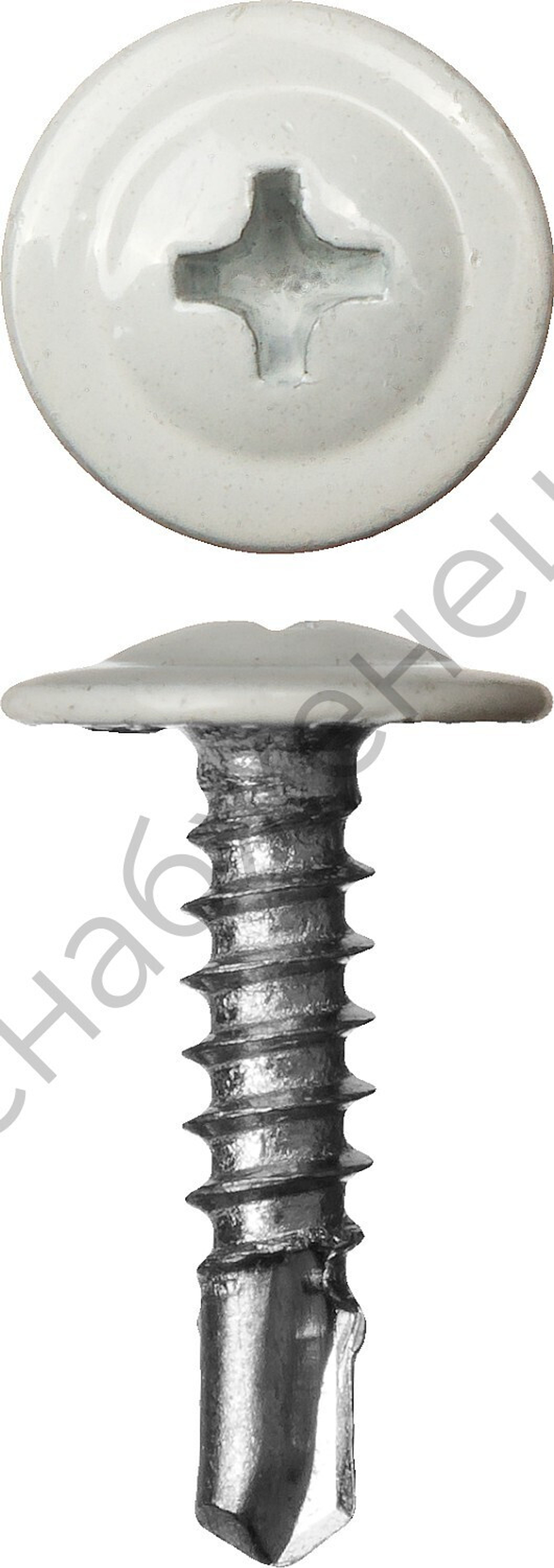 ЗУБР ПШМ-С 19 х 4.2 мм, белый, саморез с пресс-шайбой и сверлом, 450 шт (300211-42-019-9003)