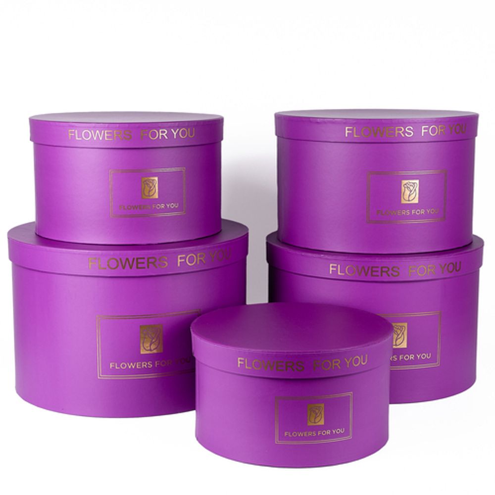 Коробка ШАЙБА С КРЫШКОЙ Flowers 25,5*15 СЛИВОВЫЙ