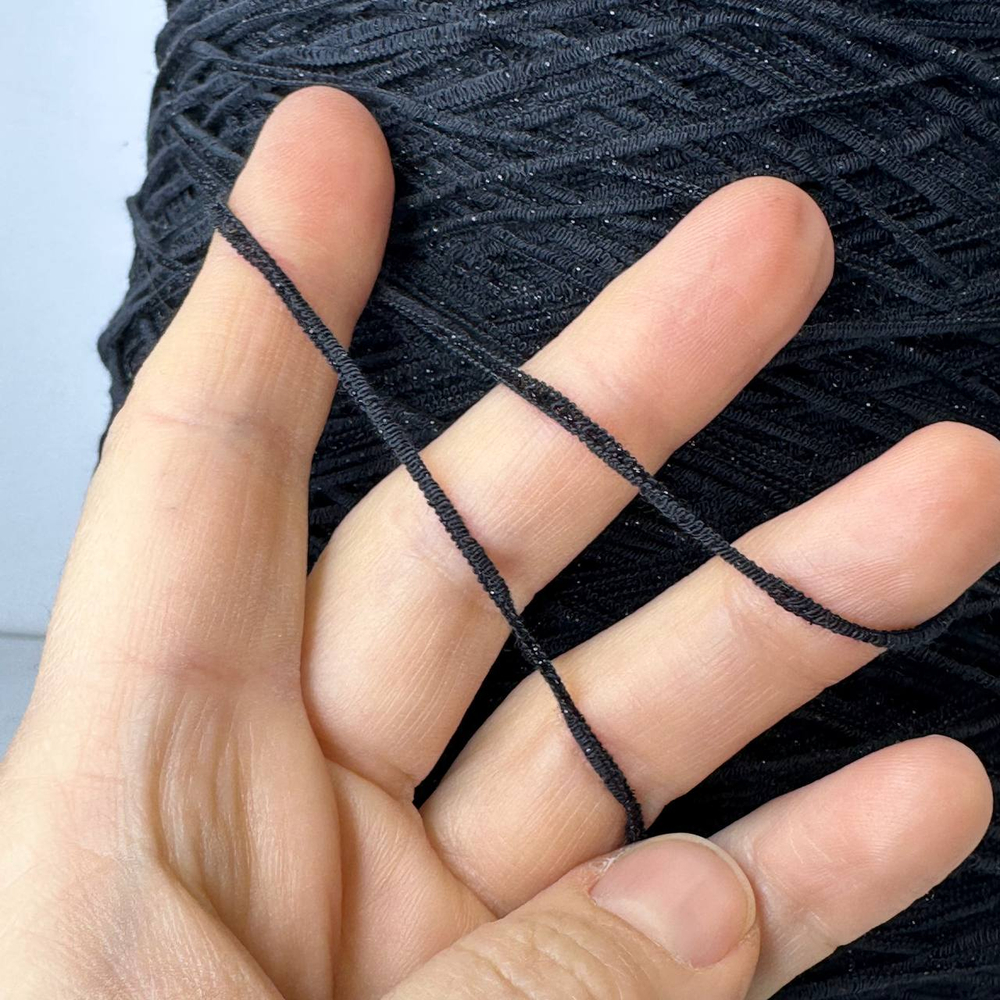 TRILLY- Be.Mi.Va. SPA; 56% хлопок, 44% люрекс; 350м/100гр; шнурок; col. Black, цвет: черный; S507