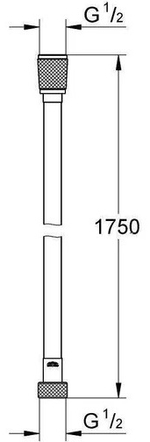 Душевой шланг GROHE Silverflex с защитой от перегибов, 1750 мм, хром, (28388000)