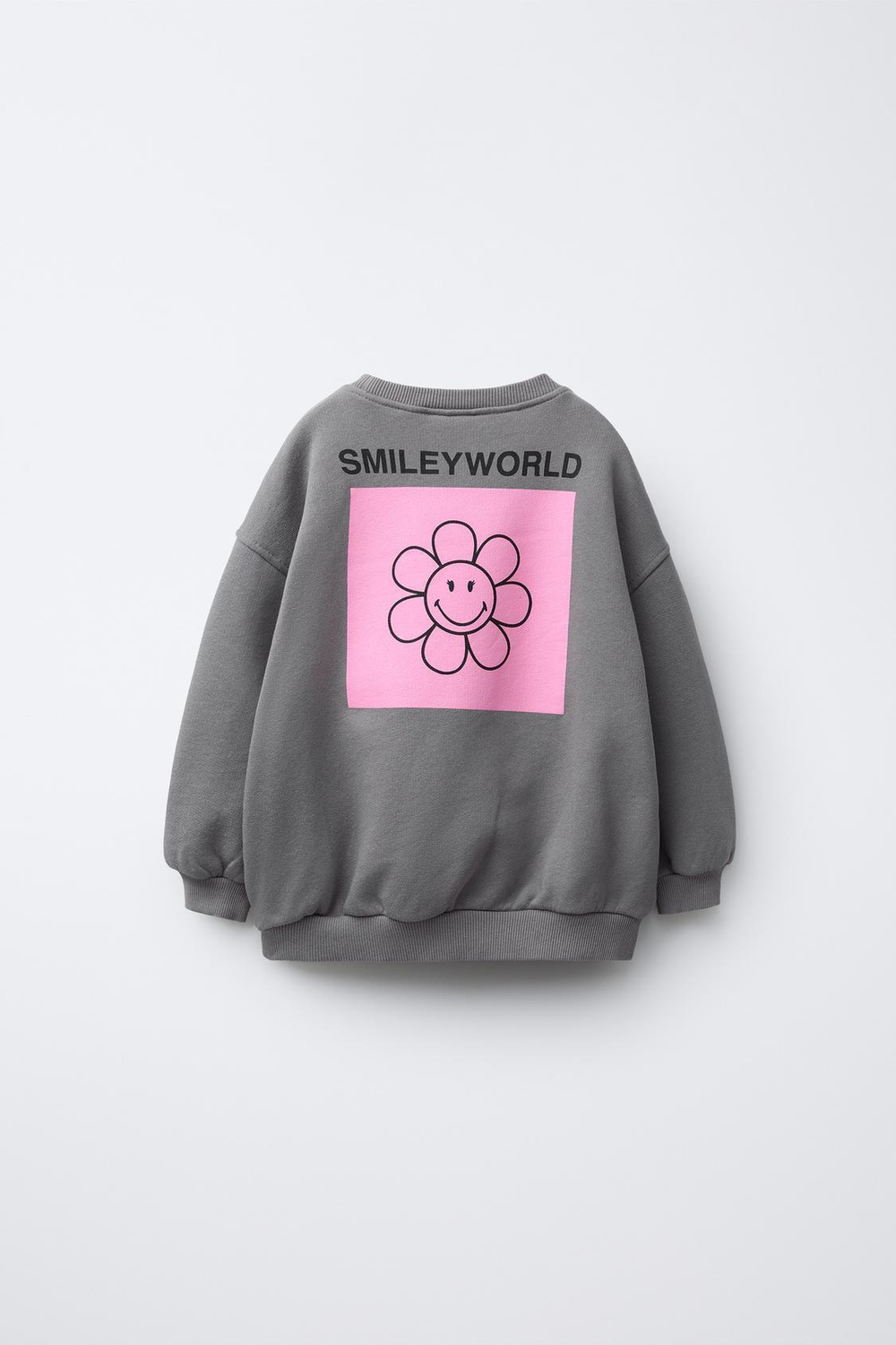 ZARA ТОЛСТОВКА С ЦВЕТОЧНЫМ ПРИНТОМ SMILEYWORLD ®, СЕРЫЙ