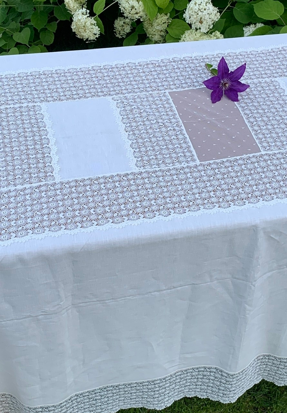 Скатерть 180x300 и 12 салфеток Palombella Guinone Elite сливочные