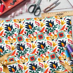 Ткань шелк Армани яркие цветы из советского мультика