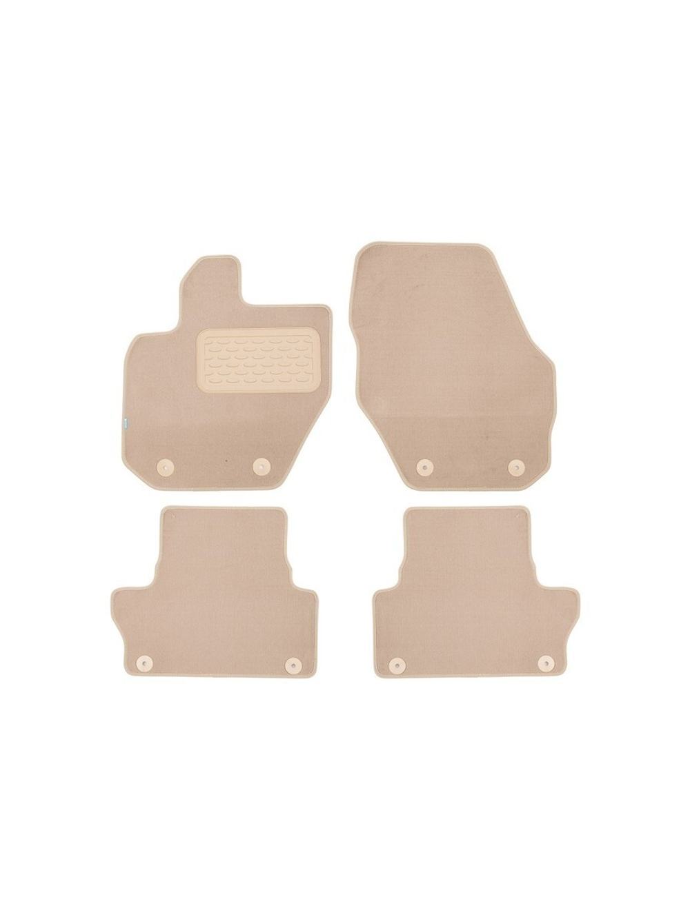 Коврики в салон для VOLVO XC60 АКПП 2008-2013, 2013-2017, 2017-2021, 2021- внедорожник , 4 шт. (текстиль, бежевые) KLEVER04500922112KH