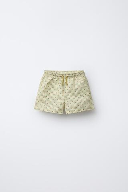 ZARA ПЛАВКИ С ПРИНТОМ, ОЛИВКОВЫЙ