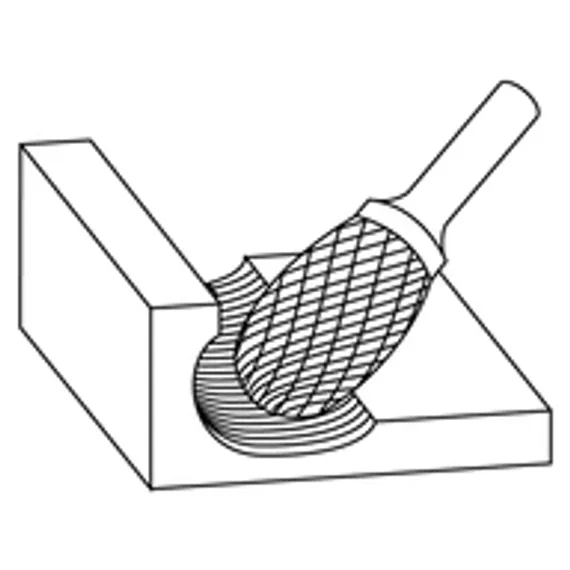 Борфреза твердосплавная Karnasch форма M, 6х18х6х50 мм, насечка HP-3 PRO, покрытие Green-Tec, арт. 11.6099-010