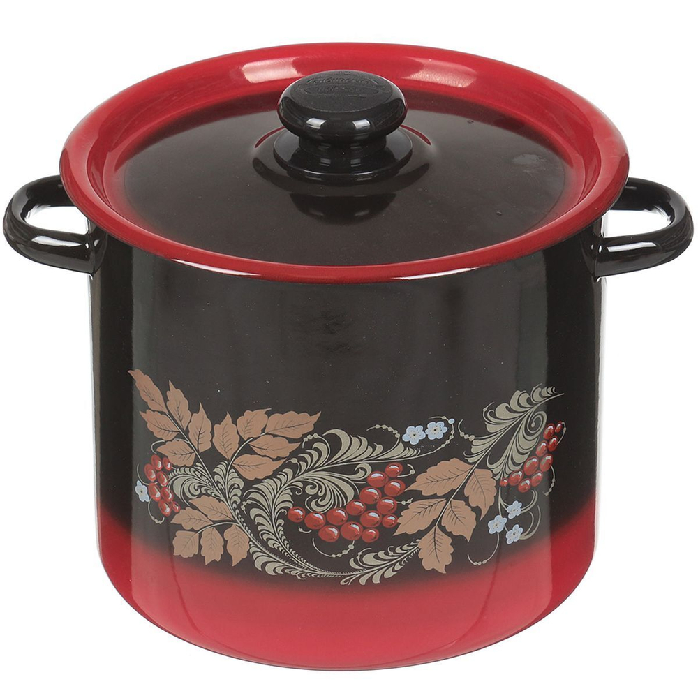 Кастрюля сталь, эмал, 5.5 л, с крыш, Сиб товары, С1617.38, индукц