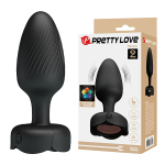 Анальная вибропробка 10,8 см с мигающими огнями Pretty Love Varian Large Butt Plug Multi Color Bottom Light Black BI-040182