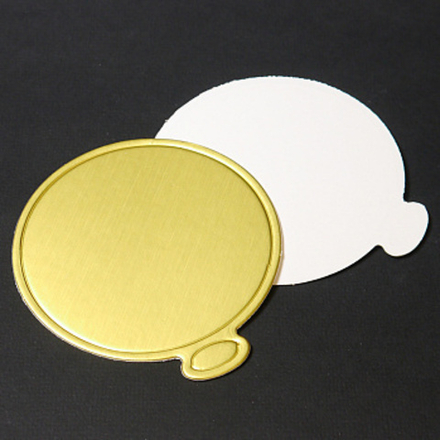 Подложка для пирожного круглая золото d-90мм,10 шт