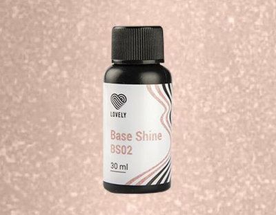 База камуфлирующая с шиммером Base Shine Lovely, оттенок розовый BS02, 30 ml
