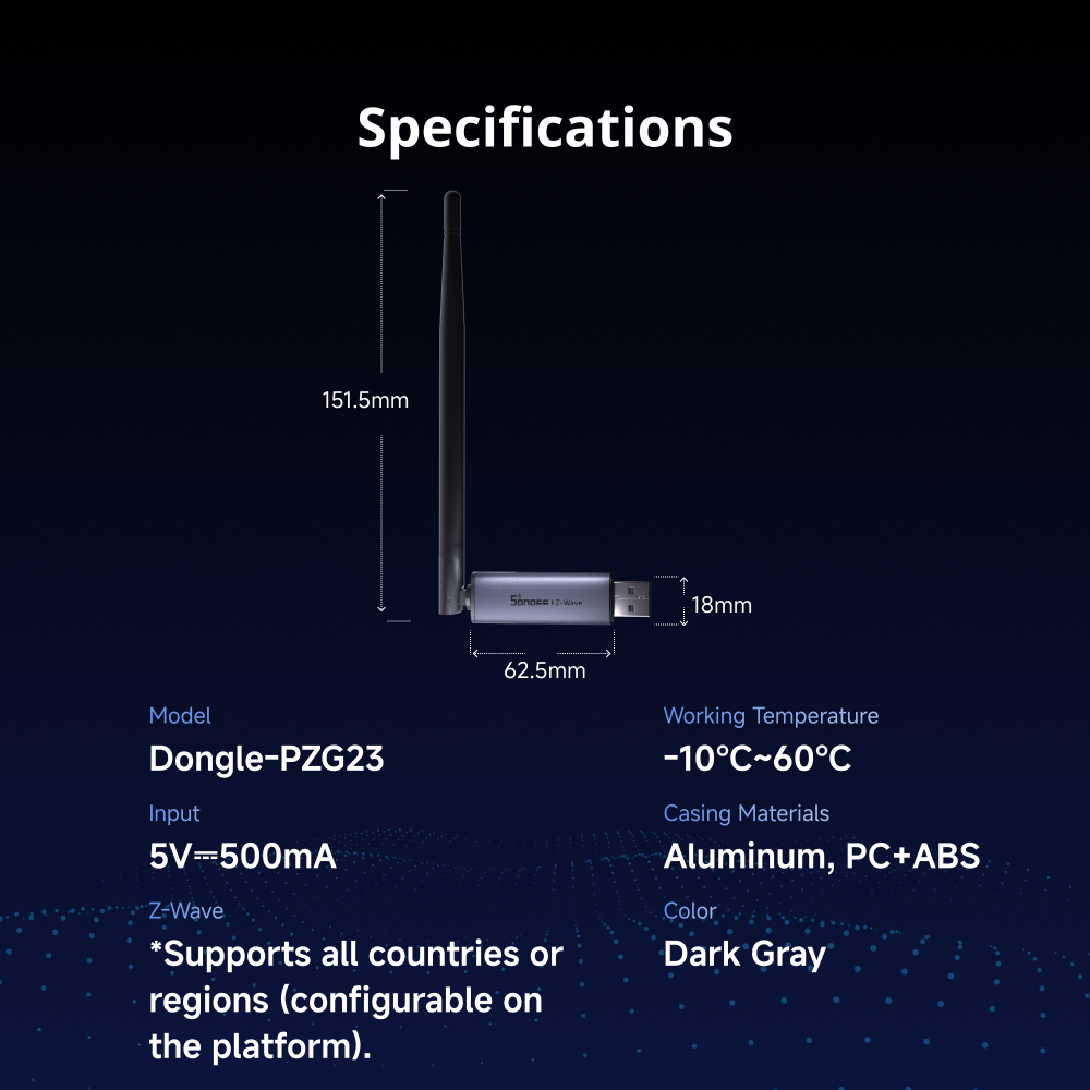Стик SONOFF Z-Wave Dongle-PZG23 USB