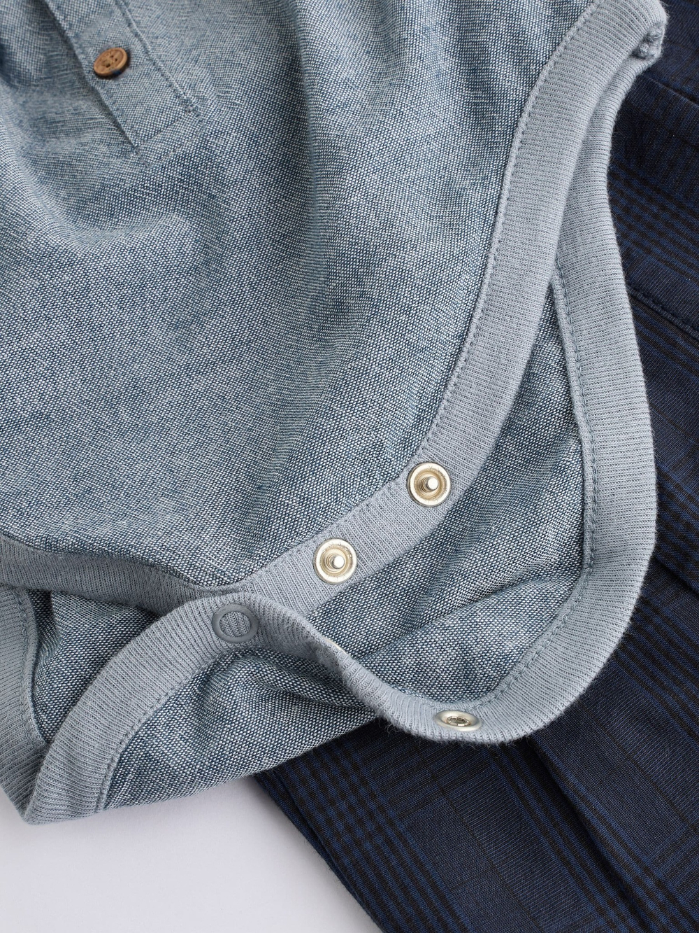 Боди с длинным рукавом и брюки на подтяжках в комплекте для малышей Next Q96-750, Темно-синий